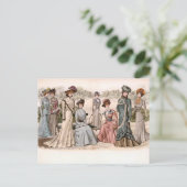 Een groep van de  Mode van de Dames van Edwardian Briefkaart (Staand voorkant)
