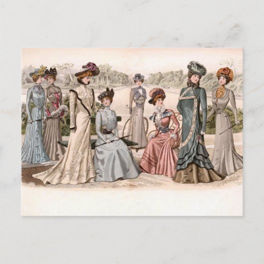 Een groep van de  Mode van de Dames van Edwardian Briefkaart (Voorkant)