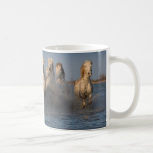 Een groep witte paarden in de Camargue Koffiemok
