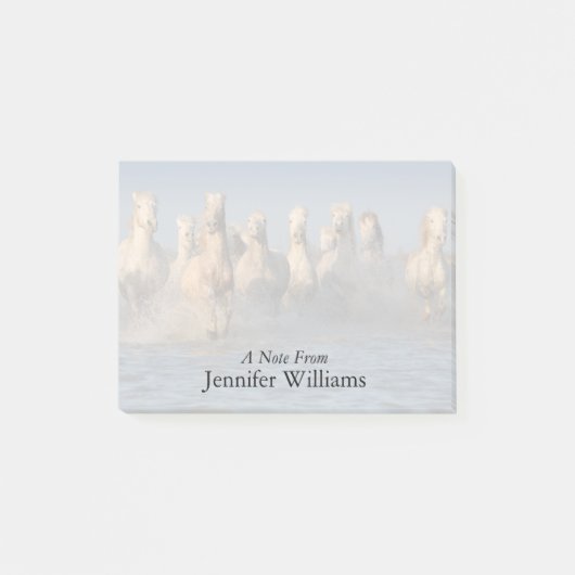 Een groep witte paarden in de Camargue Post-it® Notes (Voorkant)