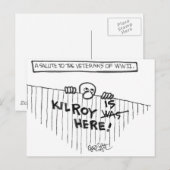 Een groet voor Veteranen van WWII (Kilroy) Briefkaart (Voorkant / Achterkant)