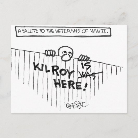 Een groet voor Veteranen van WWII (Kilroy) Briefkaart (Voorkant)