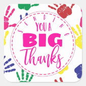 een groot bedankt sturen , enorm personeel dank je vierkante sticker (Voorkant)