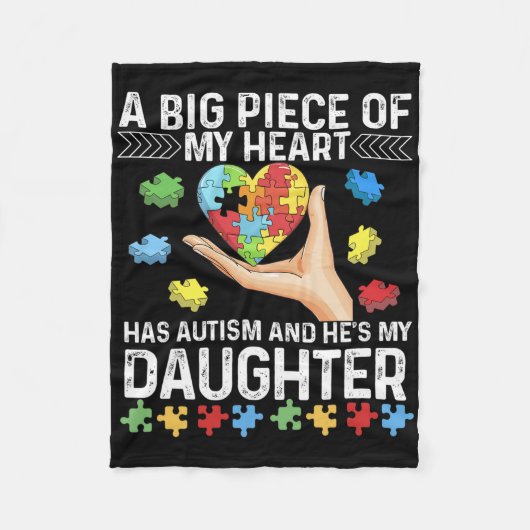 Een Groot Deel Van Mijn Hart Heeft Autisme En Het Fleece Deken (Voorkant)
