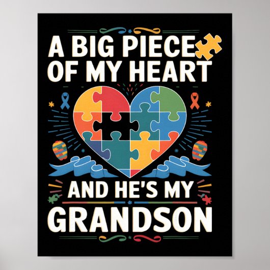 Een Groot Deel Van Mijn Hart Heeft Autisme En Hij Poster (Voorkant)