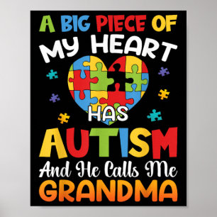 Een groot deel van mijn hart heeft autisme en hij poster