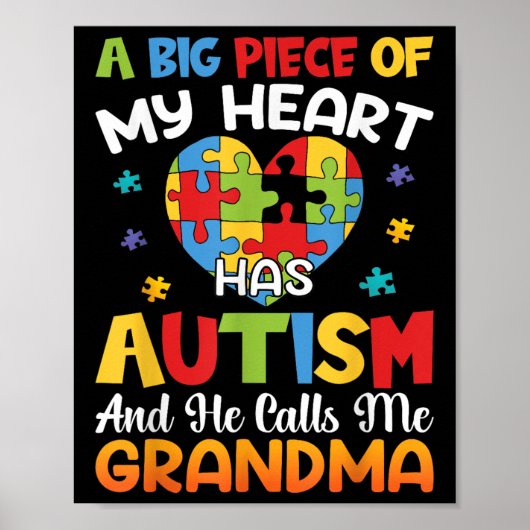 Een groot deel van mijn hart heeft autisme en hij poster (Voorkant)