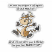Een groot glas GET OVER IT! Sticker (Voorkant)