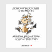 Een groot glas GET OVER IT! Sticker (Vel)