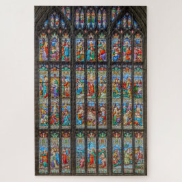 Een groot Glas in lood-venster met puzzle 1014 pc Legpuzzel
