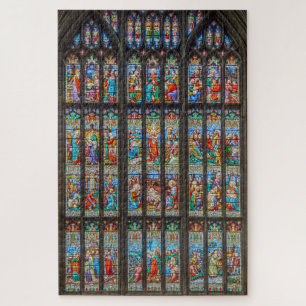 Een groot Glas in lood-venster met puzzle 1014 pc Legpuzzel