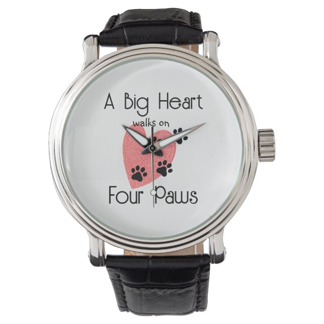 Een groot hart loopt op vier poten - Schattige Pet Horloge (Voorkant)