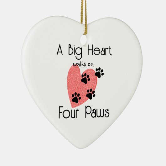 Een groot hart loopt op vier poten - Schattige Pet Keramisch Ornament (Rechts)