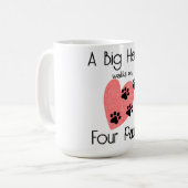Een groot hart loopt op vier poten - Schattige Pet Koffiemok (Voorkant links)