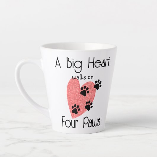 Een groot hart loopt op vier poten - Schattige Pet Latte Mok (Links)