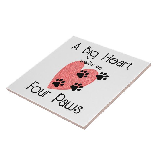 Een groot hart loopt op vier poten - Schattige Pet Tegeltje (Zijkant)