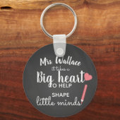 een groot hart om leraren in kleine breinen mode t sleutelhanger (Achterkant)