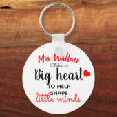 een groot hart om leraren in kleine breinen mode t sleutelhanger (Achterkant)
