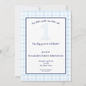 ÉÉN groot jaar - Klassieke Blue Gingham Birthday - Kaart