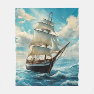 Een groot schip en mooi weer fleece deken