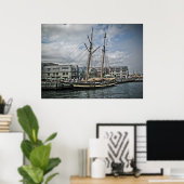 Een groot schip in de haven van Halifax fine art p Poster (Thuiskantoor)