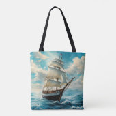 Een groot schip tote bag (Achterkant)