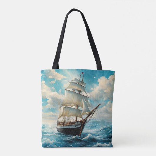 Een groot schip tote bag (Achterkant)