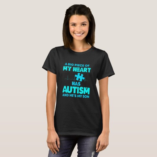 Een groot stuk hart heeft Autism Cool Autism Paren T-shirt (Voorkant volledig)