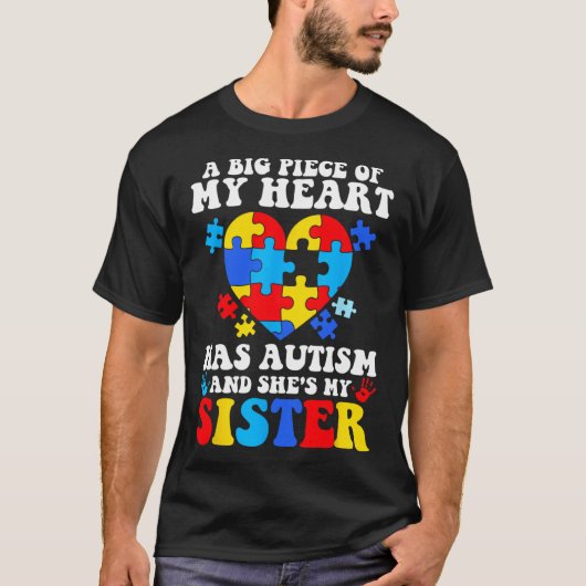 Een groot stuk van mijn hart heeft autisme en het t-shirt (Voorkant)