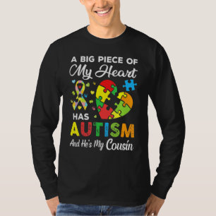 Een groot stuk van mijn hart heeft autisme en hij t-shirt
