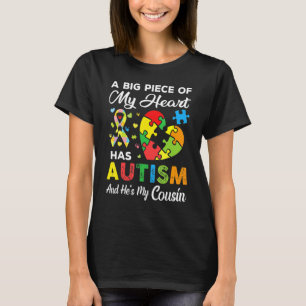 Een groot stuk van mijn hart heeft autisme en hij t-shirt
