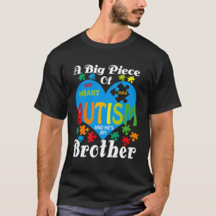 Een groot stuk van mijn hart heeft autisme en hij t-shirt