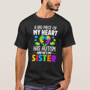 Een groot stuk van mijn hart heeft autisme en hij t-shirt