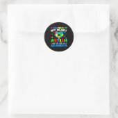 Een groot stuk van mijn hart heeft autisme en noem ronde sticker (Tas)