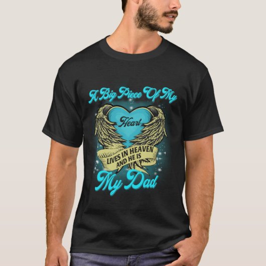 Een groot stuk van mijn hart leeft in de hemel en t-shirt (Voorkant)