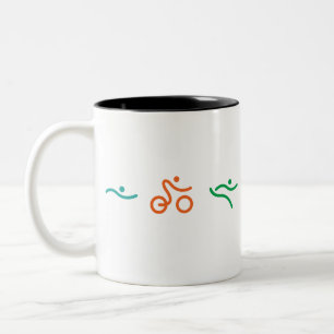 Een groot Triathlon cadeau voor je vriend of famil Tweekleurige Koffiemok