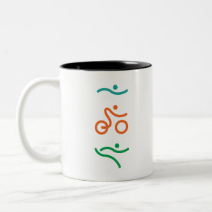 Een groot Triathlon cadeau voor je vriend of famil Tweekleurige Koffiemok