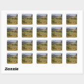 Een groot uitzicht op een grote rotsberg vierkante sticker (Vel)