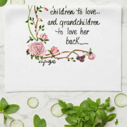 Een grootmoeder is een roos met een zeer speciale  theedoek (Gevouwen)