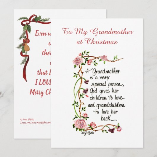 Een grootmoeder is een speciale Florentijnse tekst Feestdagenkaart (Voorkant / Achterkant)