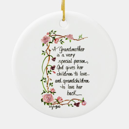 Een grootmoeder is een speciale Florentijnse tekst Keramisch Ornament (Achterkant)