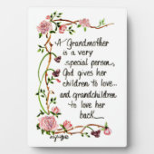 Een grootmoeder is een zeer speciale persoon fotoplaat (voorkant)