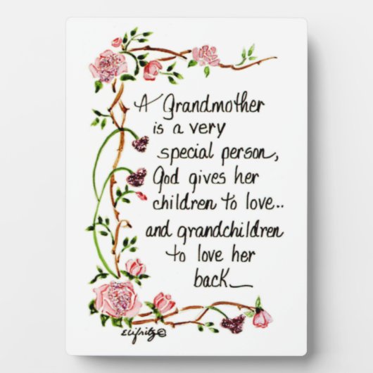 Een grootmoeder is een zeer speciale persoon fotoplaat (voorkant)