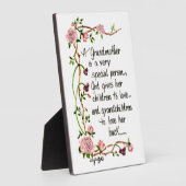 Een grootmoeder is een zeer speciale persoon fotoplaat (Zijkant)