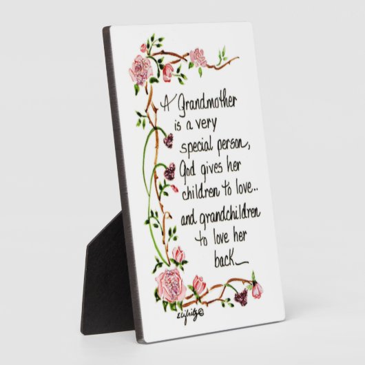 Een grootmoeder is een zeer speciale persoon fotoplaat (Zijkant)