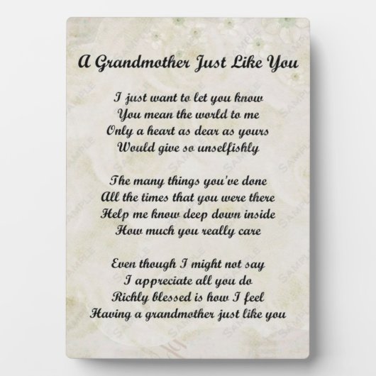 Een grootmoeder net als jij plaque fotoplaat (voorkant)