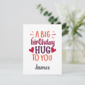 Een grootse verjaardag Hug Birthday Gift Kaart en  (Staand voorkant)