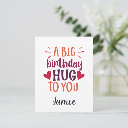 Een grootse verjaardag Hug Birthday Gift Kaart en  (Staand voorkant)