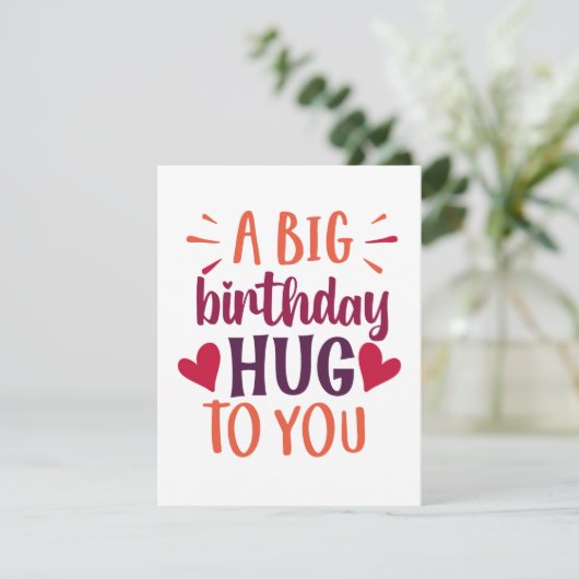 Een grootse verjaardag Hug Birthday Gift Kaart en  (Staand voorkant)