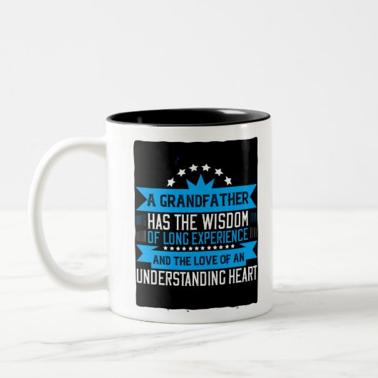 Een grootvader heeft de wijsheid van lange ervarin tweekleurige koffiemok (Links)